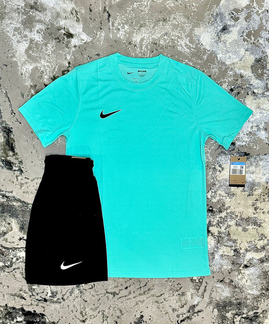 NIKE - PARK T-SHIRT AND SHORTS SET TURQUOISE/BLACK